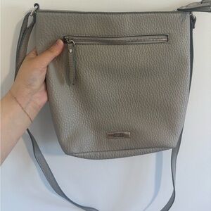 Roots Grey Bucket Crossbody Bag